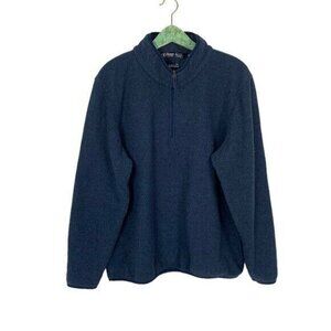 Zuza Eco Friendly Quarter Zip Pullover Sweatshirt Blue XLarge Sustainable Casual